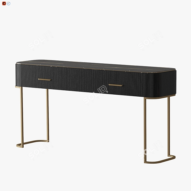 Elegant Ebony Marble Console 3D model image 2