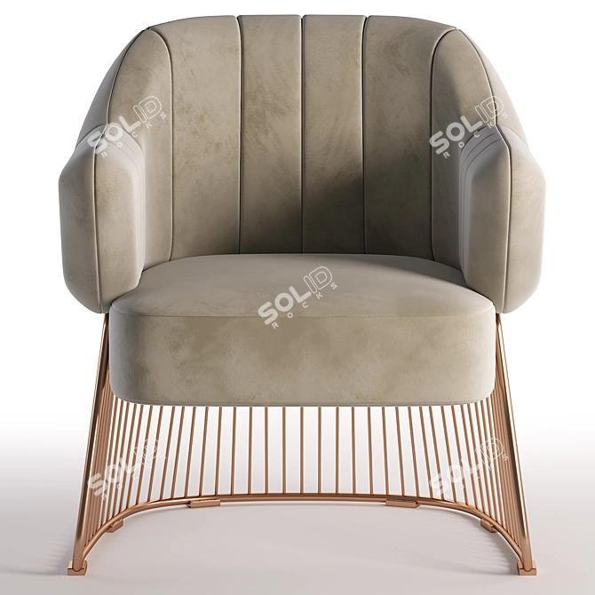 Modern Armchair: 3ds Max, Corona Render, Lowpoly 3D model image 2