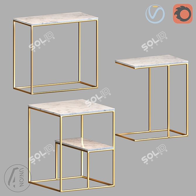 Sleek Modern Table TV Stand 3D model image 1