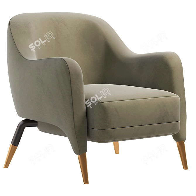 Modern Armchair: 3D Max, Corona Render, Lowpoly 3D model image 1