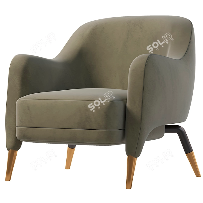 Modern Armchair: 3D Max, Corona Render, Lowpoly 3D model image 3