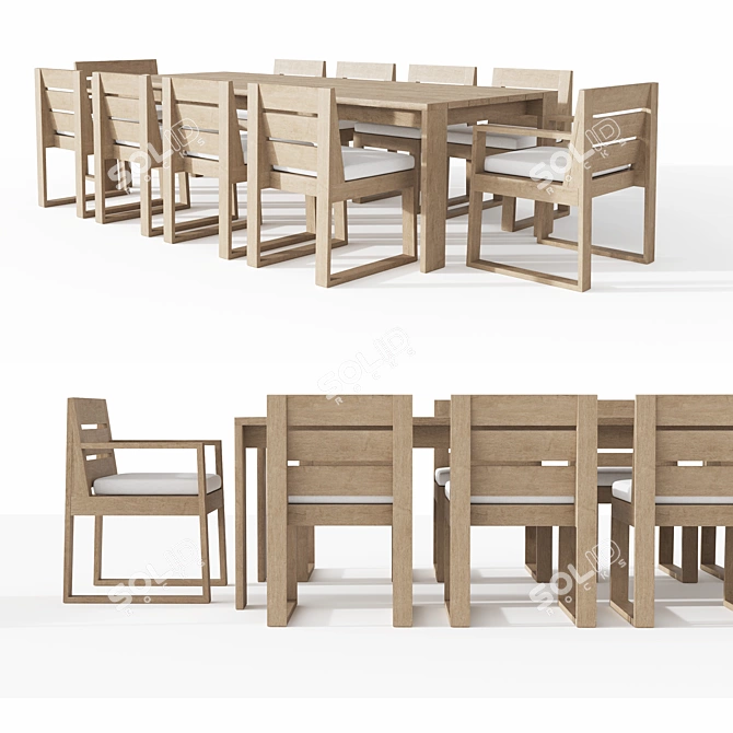 Elegant TROPEA Dining Table Set 3D model image 1