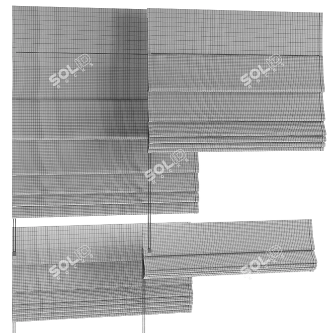 Elegant Roman Blinds: High Quality, Multiple Formats 3D model image 4