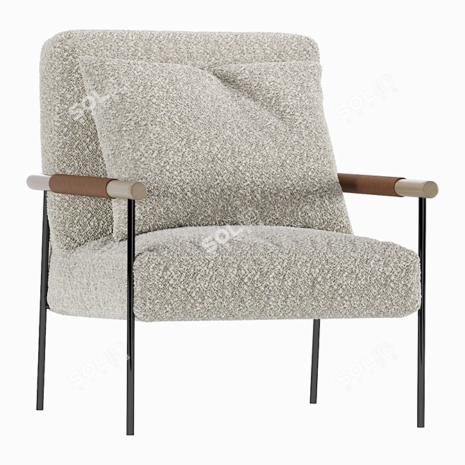 Cozy Sherpa Atticus Armchair 3D model image 1