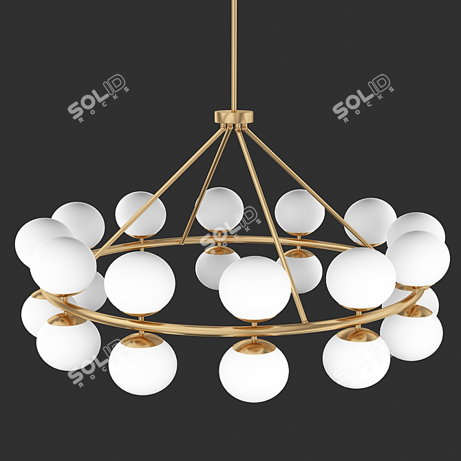 Hutchinson Brass Chandelier: Modern Retro Elegance 3D model image 1