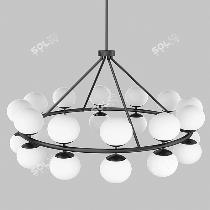 Hutchinson Brass Chandelier: Modern Retro Elegance 3D model image 4