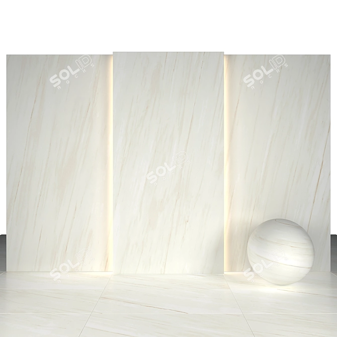 Elegant Alpine White Marble Slabs 3D model image 2