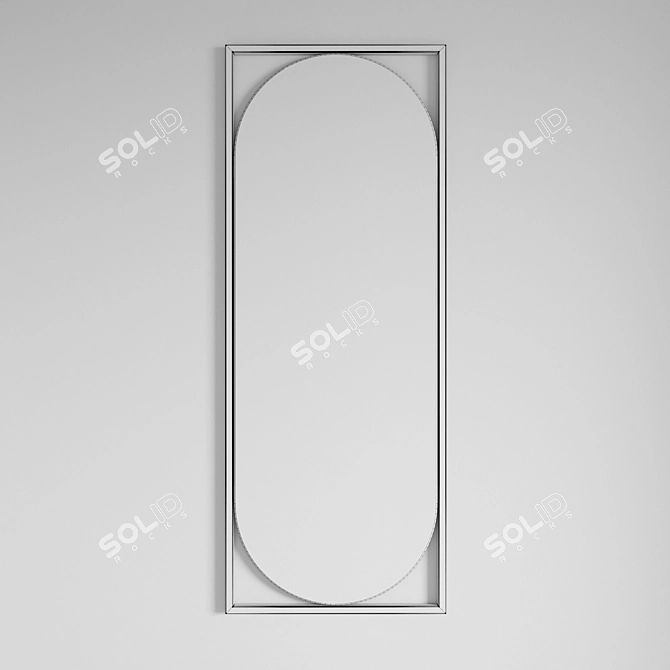 Sleek Wall Mirror | 1390x540mm 3D model image 2