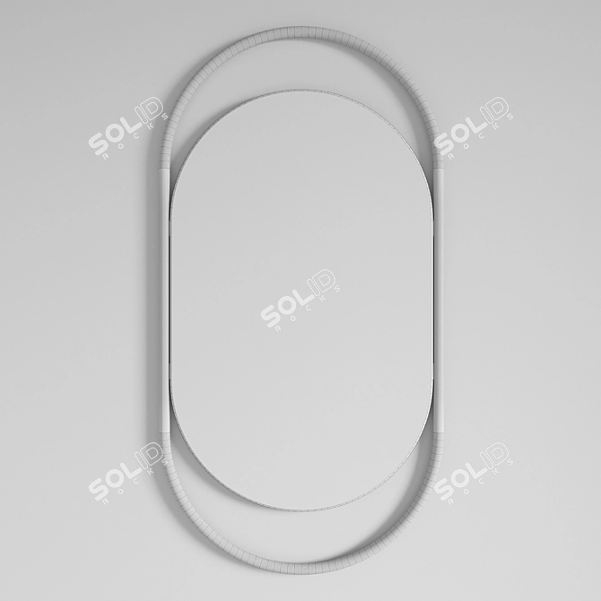 Elegant Oval Mirror 3D model image 2
