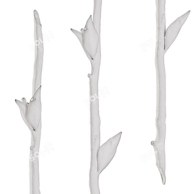 Elegant Twig Wall Lamp 3D model image 3