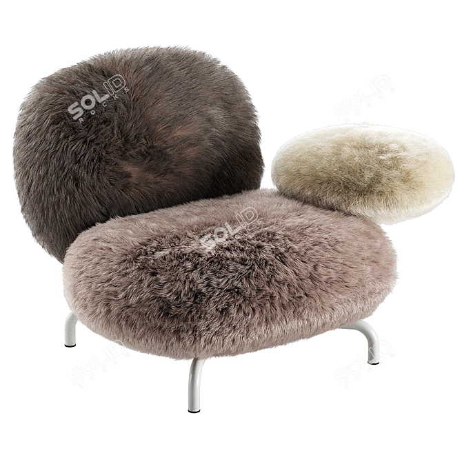 Elegant Italian Edra Cipria Armchair 3D model image 1