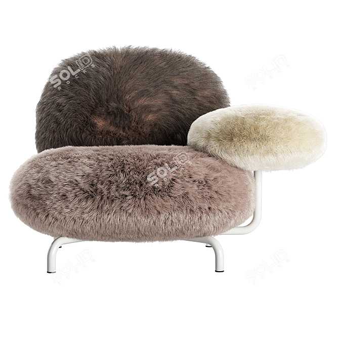 Elegant Italian Edra Cipria Armchair 3D model image 2