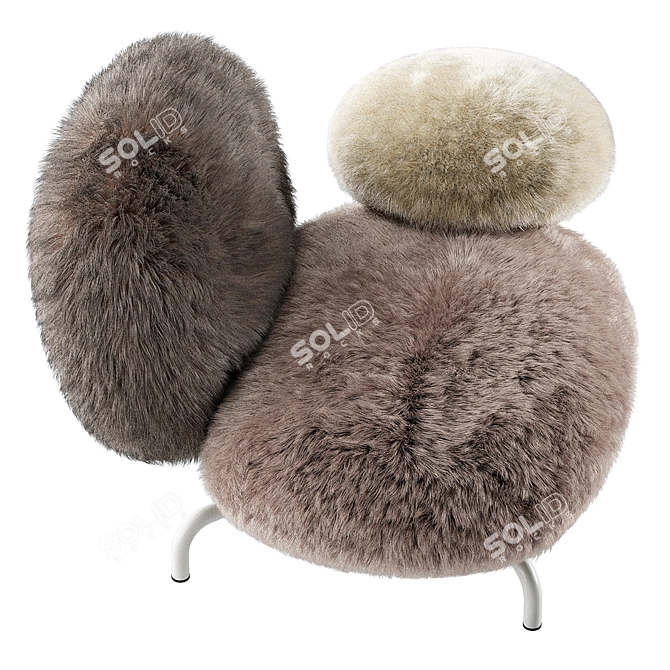 Elegant Italian Edra Cipria Armchair 3D model image 4