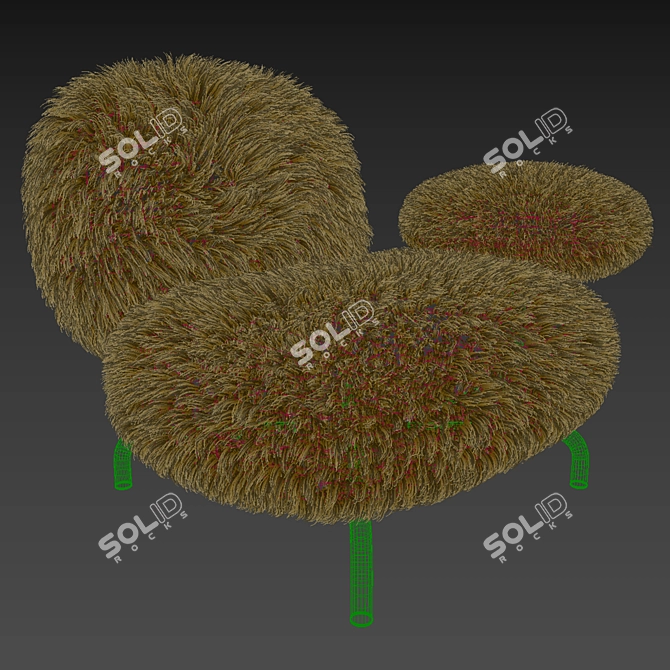 Elegant Italian Edra Cipria Armchair 3D model image 5