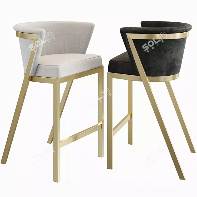 Gold Flamingo Berenice Counter Stool 3D model image 1