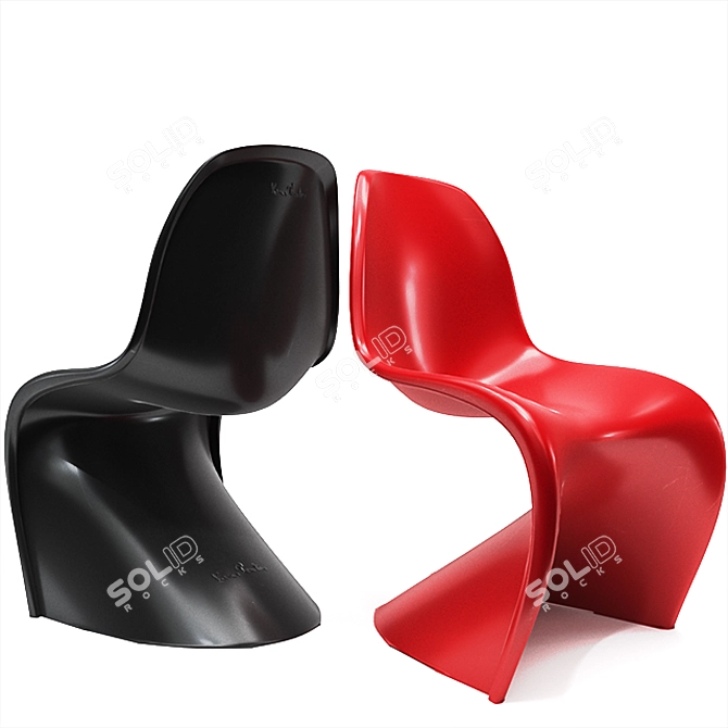 Stylish and Sturdy Panton Chair 3D model image 1