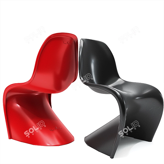 Stylish and Sturdy Panton Chair 3D model image 2