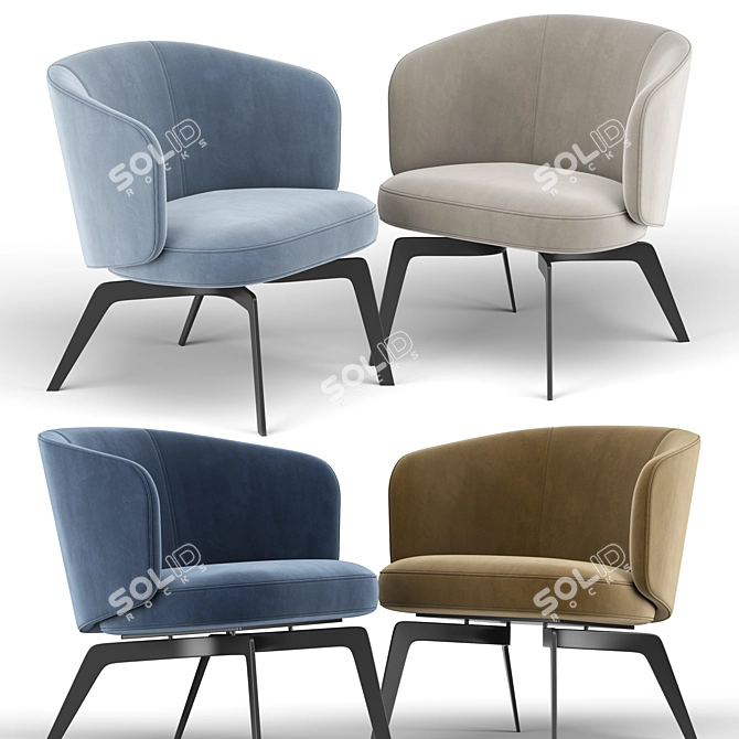 Sleek Bece Armchair: Contemporary Elegance by Lema 3D model image 2