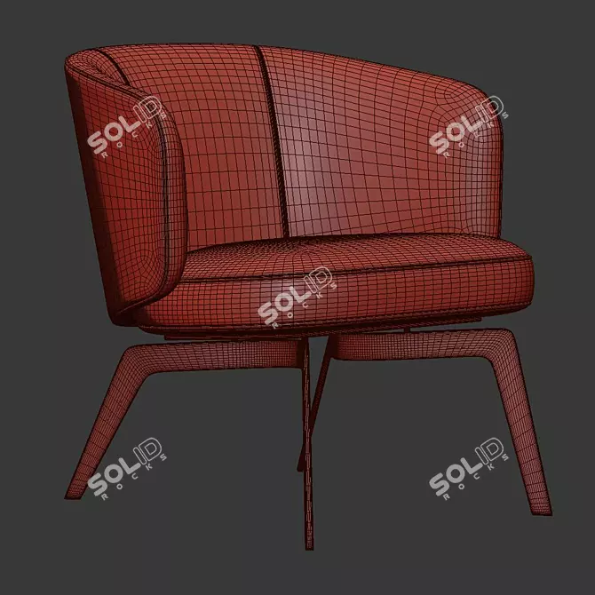 Sleek Bece Armchair: Contemporary Elegance by Lema 3D model image 5