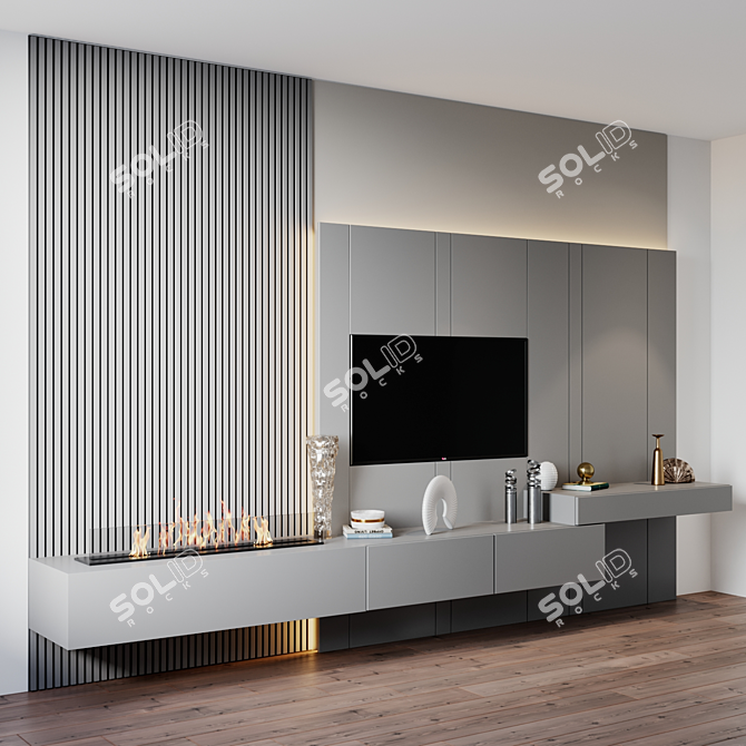 Modern TV Set with Large Dimensions 3D model image 2