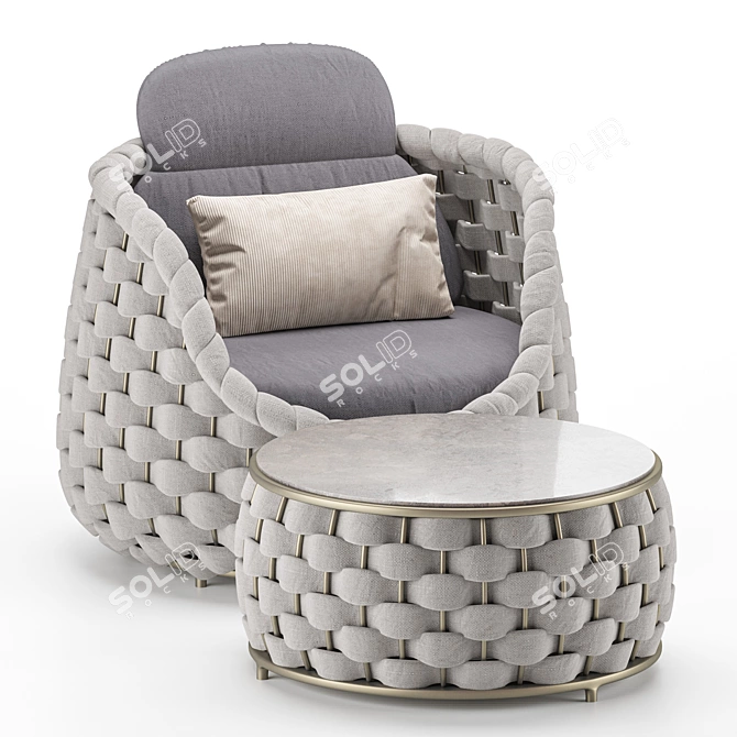 Textilene Rope Woven Outdoor Chair 3D model image 1