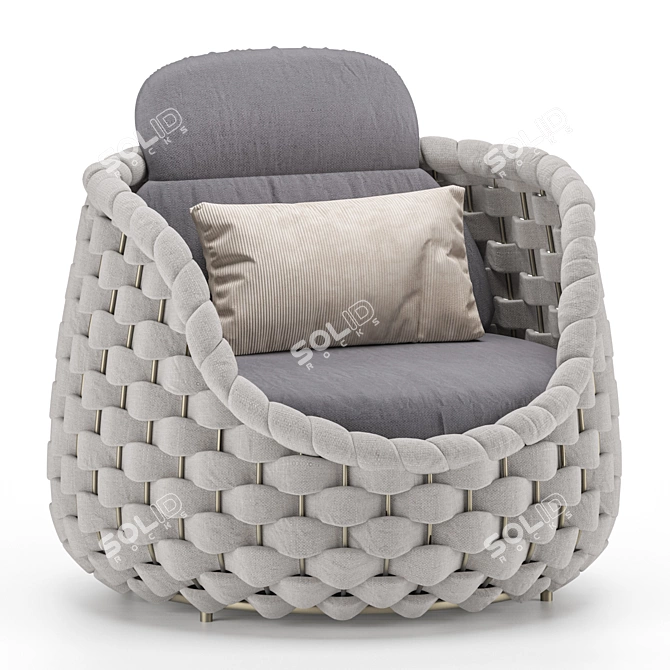 Textilene Rope Woven Outdoor Chair 3D model image 5