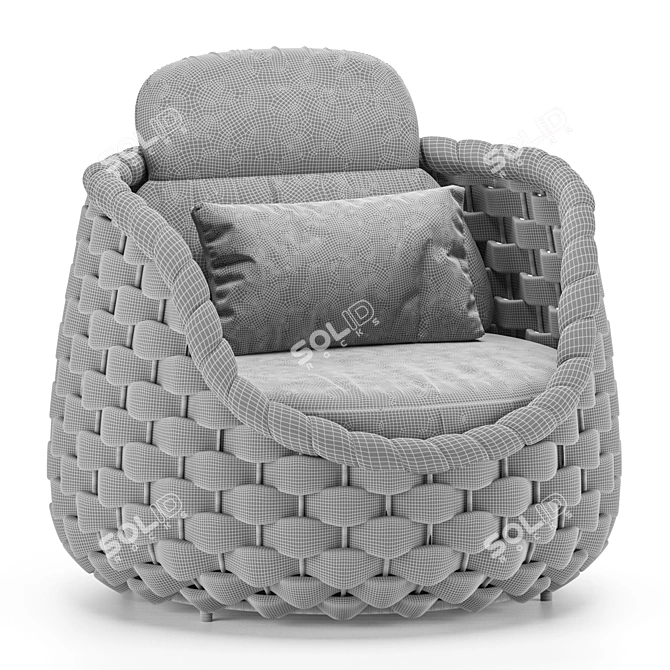 Textilene Rope Woven Outdoor Chair 3D model image 6