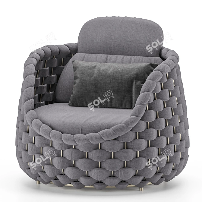 Textilene Rope Woven Outdoor Chair 3D model image 7
