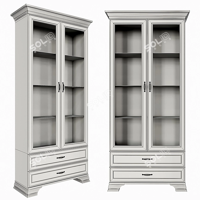 Tiffany 2V2S Showcase Cabinet: Elegant and Spacious 3D model image 2