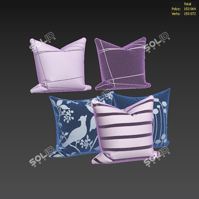 Decorative Pillows Set - Stylish Home Accents 3D model image 3