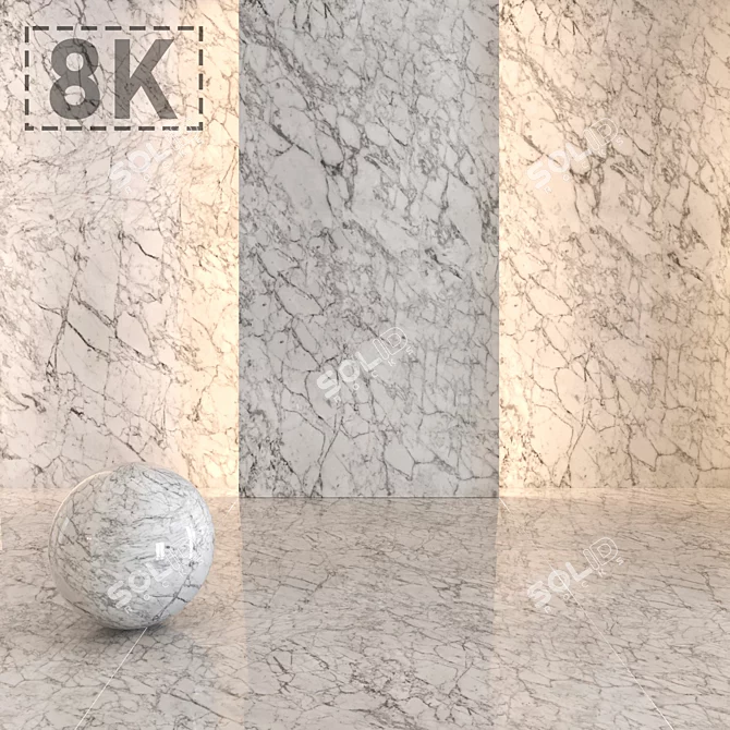 Elegant White Marble №3 3D model image 1