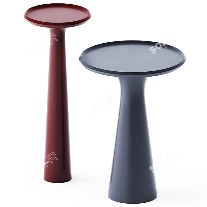 Elegant Metal Side Table: Pompano 3D model image 2