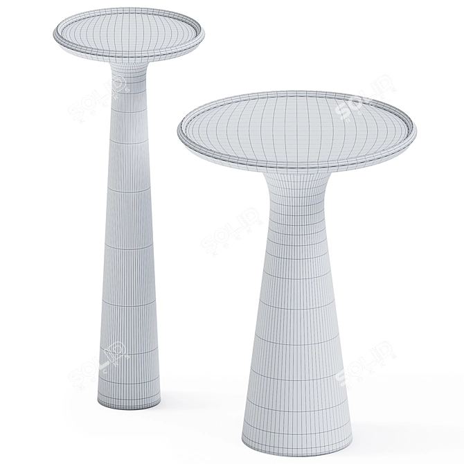 Elegant Metal Side Table: Pompano 3D model image 3