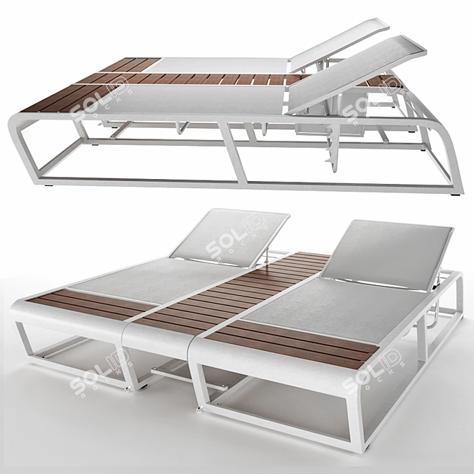 Luxury Reclining Chaise Lounge 3D model image 3