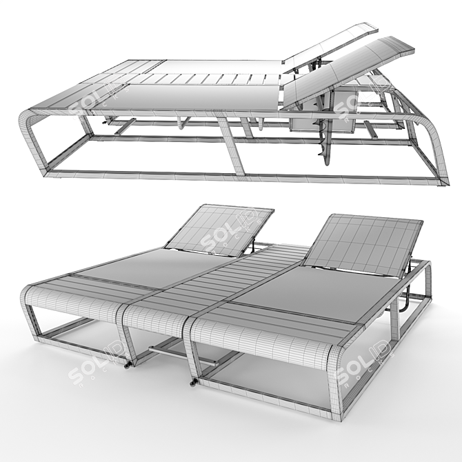 Luxury Reclining Chaise Lounge 3D model image 6