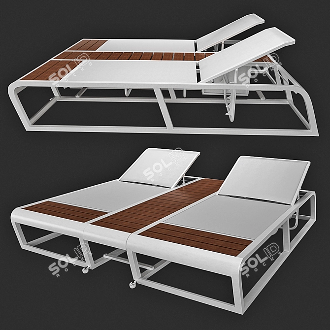 Luxury Reclining Chaise Lounge 3D model image 8