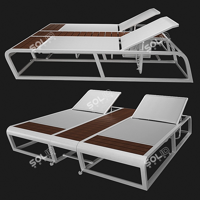 Luxury Reclining Chaise Lounge 3D model image 9