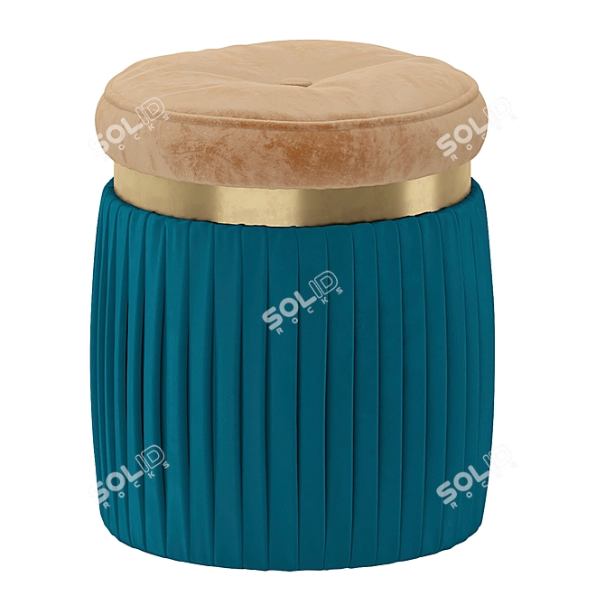 Barcelona Velvet Pouf 3D model image 1