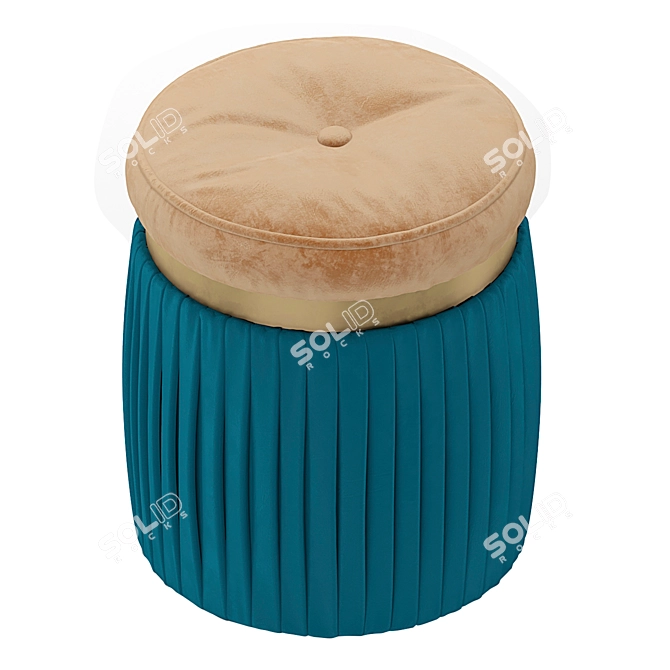 Barcelona Velvet Pouf 3D model image 2