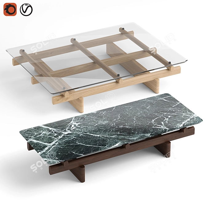 Modern Minimalist Coffee Tables 3D model image 1