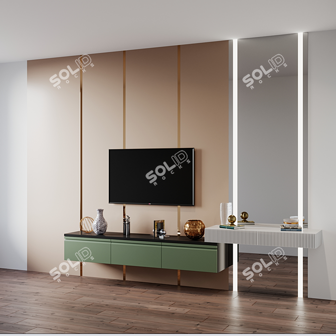 Title: Elegant TV Set 177 3D model image 3