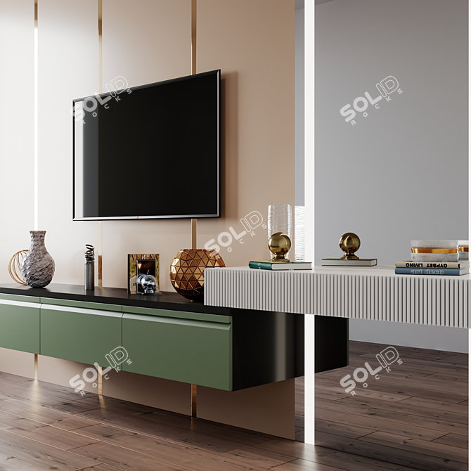 Title: Elegant TV Set 177 3D model image 4