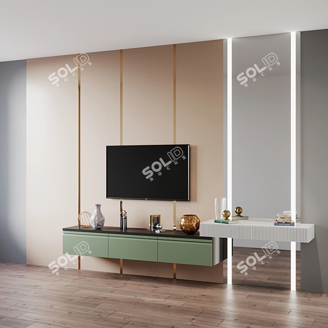 Title: Elegant TV Set 177 3D model image 8