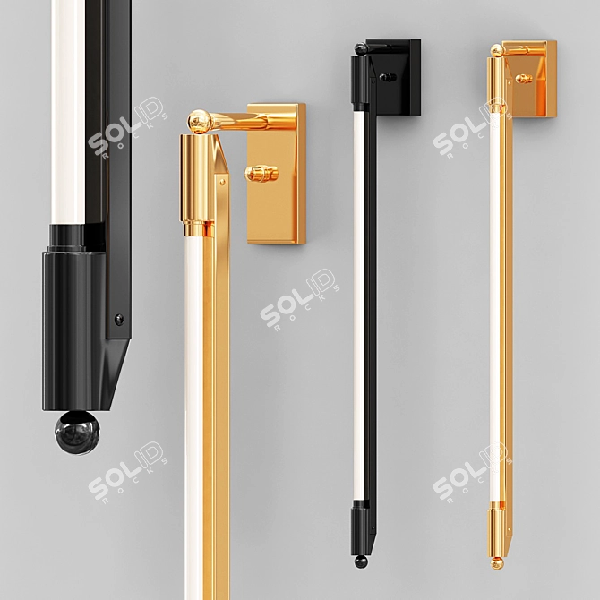 Modern Sven Wall Lamp in Black or Gold 3D model image 3