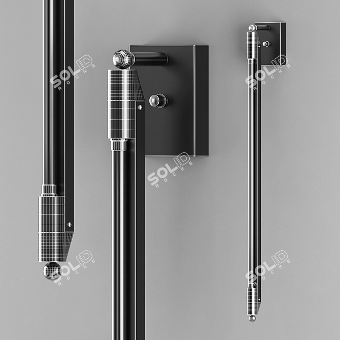 Modern Sven Wall Lamp in Black or Gold 3D model image 4