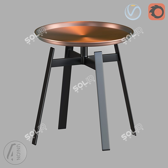 Modern Round Table | D485mm H500mm 3D model image 1