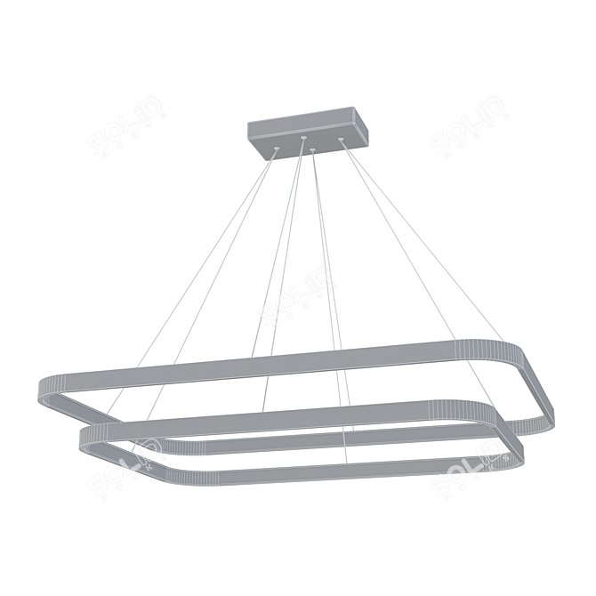 Sleek Minimalist LED Chandelier 3D model image 3