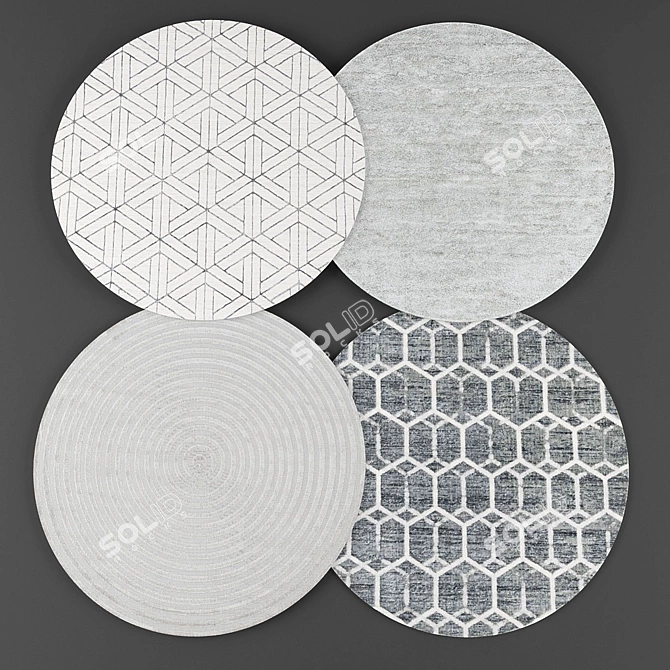 Modern Round Rug Collection 3D model image 1