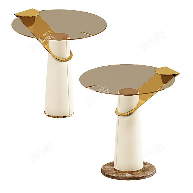 Elegant Eclipse Side Table: Italian Craftsmanship 3D model image 3