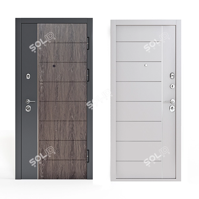 Title: Sleek Modern Entrance Door 3D model image 1